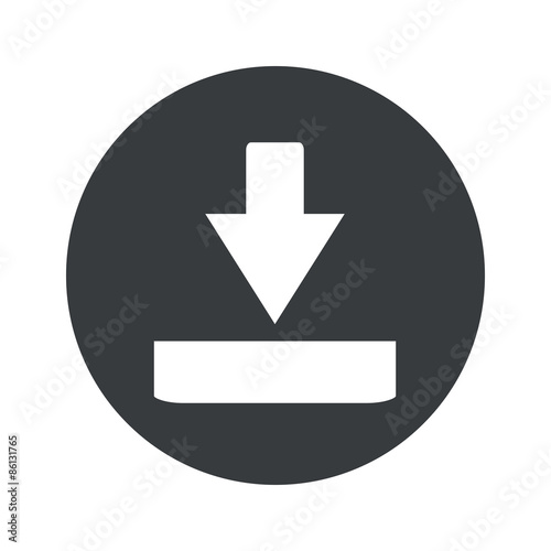 Monochrome round download icon