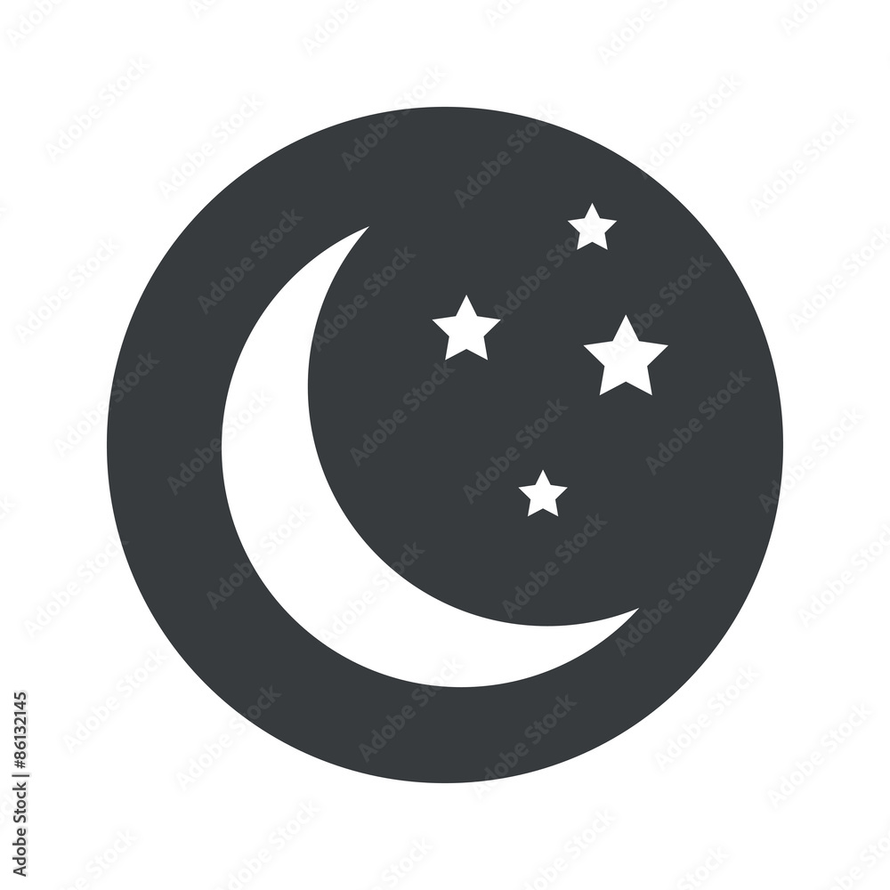 Monochrome round night icon Monochrome round night icon