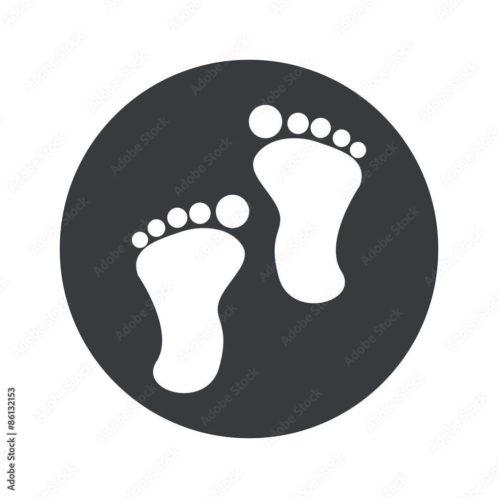 Monochrome round footprint icon Monochrome round footprint icon