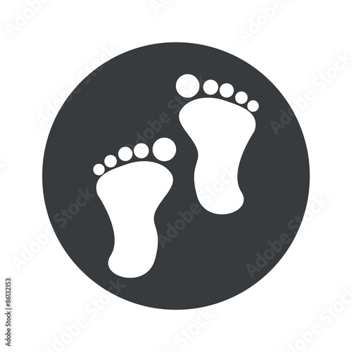 Monochrome round footprint icon