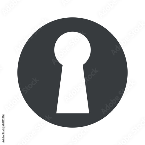 Monochrome round keyhole icon