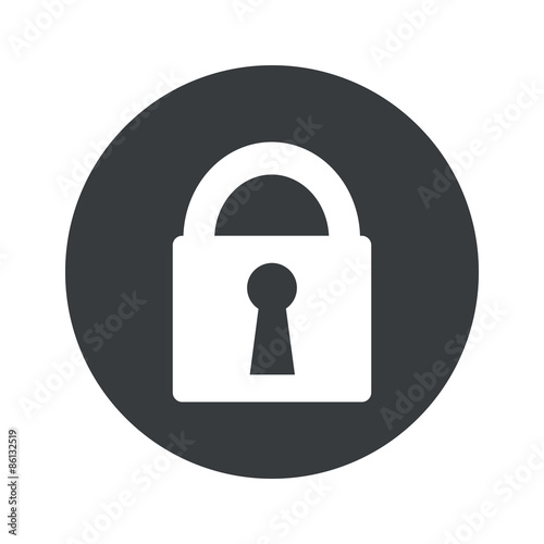 Monochrome round locked icon