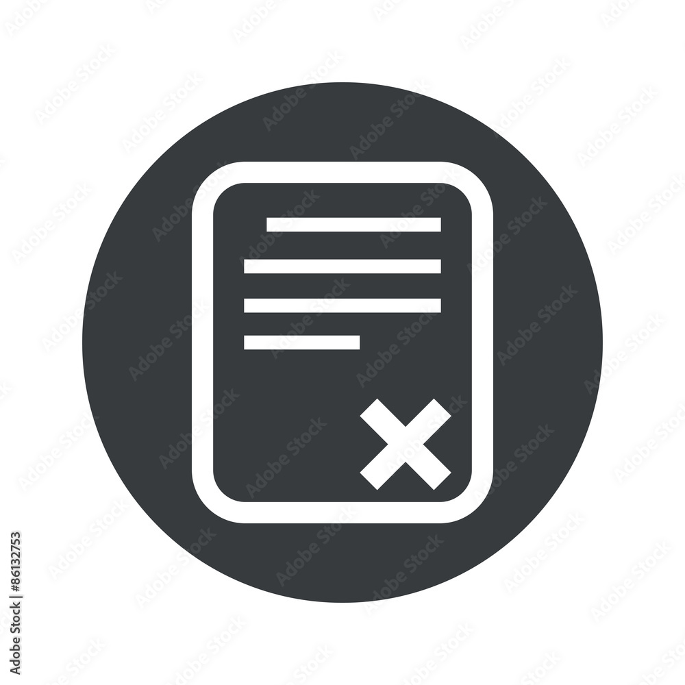 Monochrome round declined document icon Monochrome round declined document icon
