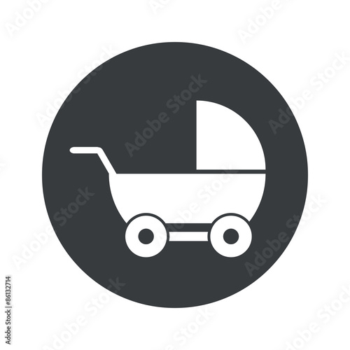 Monochrome round pram icon