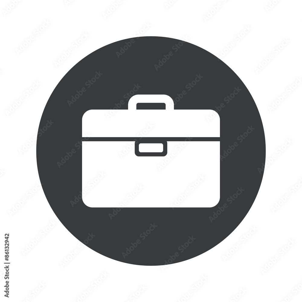 Monochrome round briefcase icon Monochrome round briefcase icon
