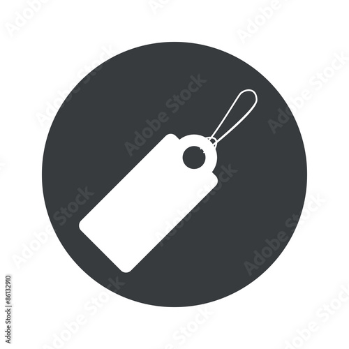 Monochrome round string tag icon