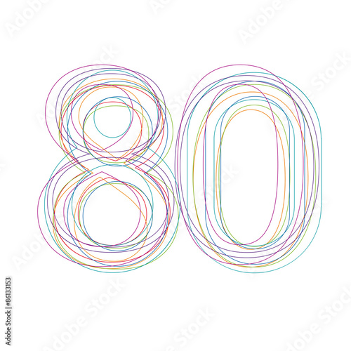 number 80 in outline