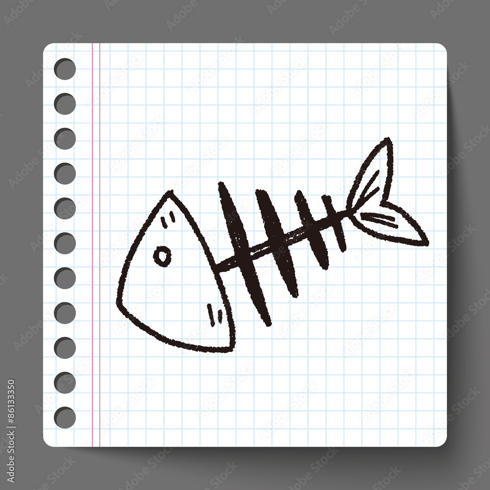 doodle fish bone doodle fish bone