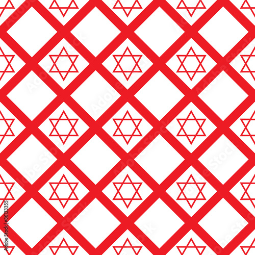 red crystal David seamless pattern