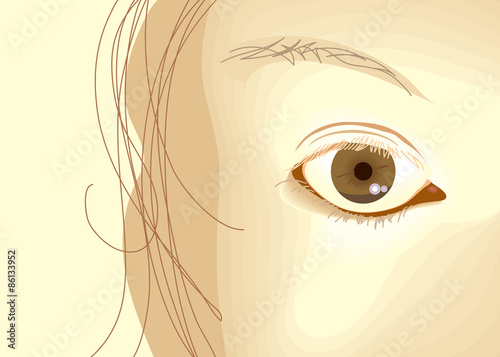 Woman face with big eye