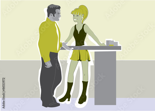Fast love, flirtation and sympathy. Vector