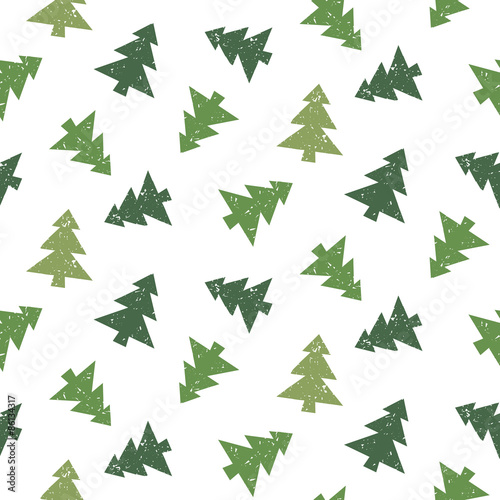 Christmas tree vector seamless pattern