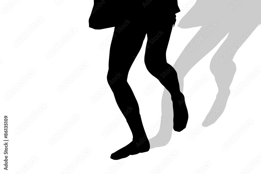 Vector silhouette of male feet. Vector silhouette of male feet.