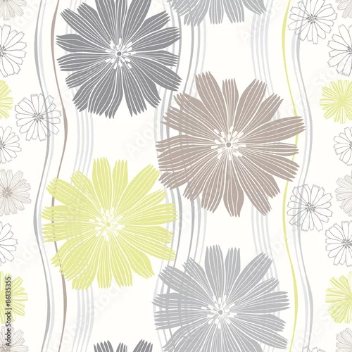 Tapety Bezszwowy wektoru wzór z abstrakcjonistycznymi kwiatami.