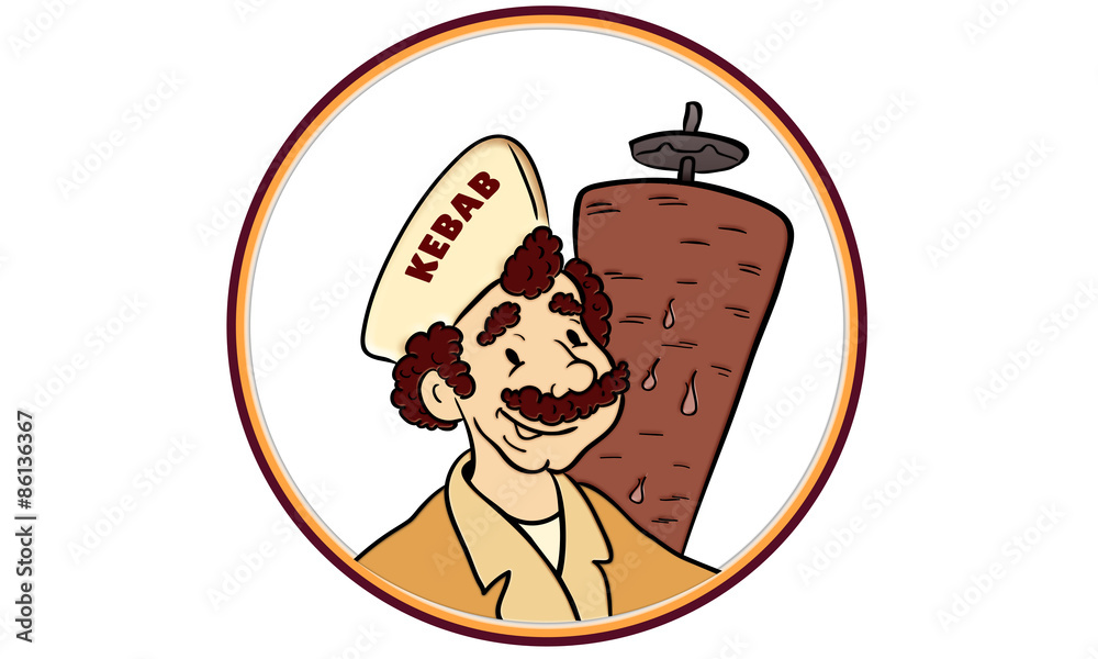 Kebab Döner Mann Stock-Illustration | Adobe Stock