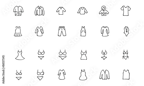 Clothes Hand Drawn Doodle Icons 1
