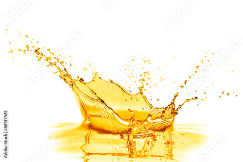 Obraz na płótnie orange juice splash, isolated on white w salonie
