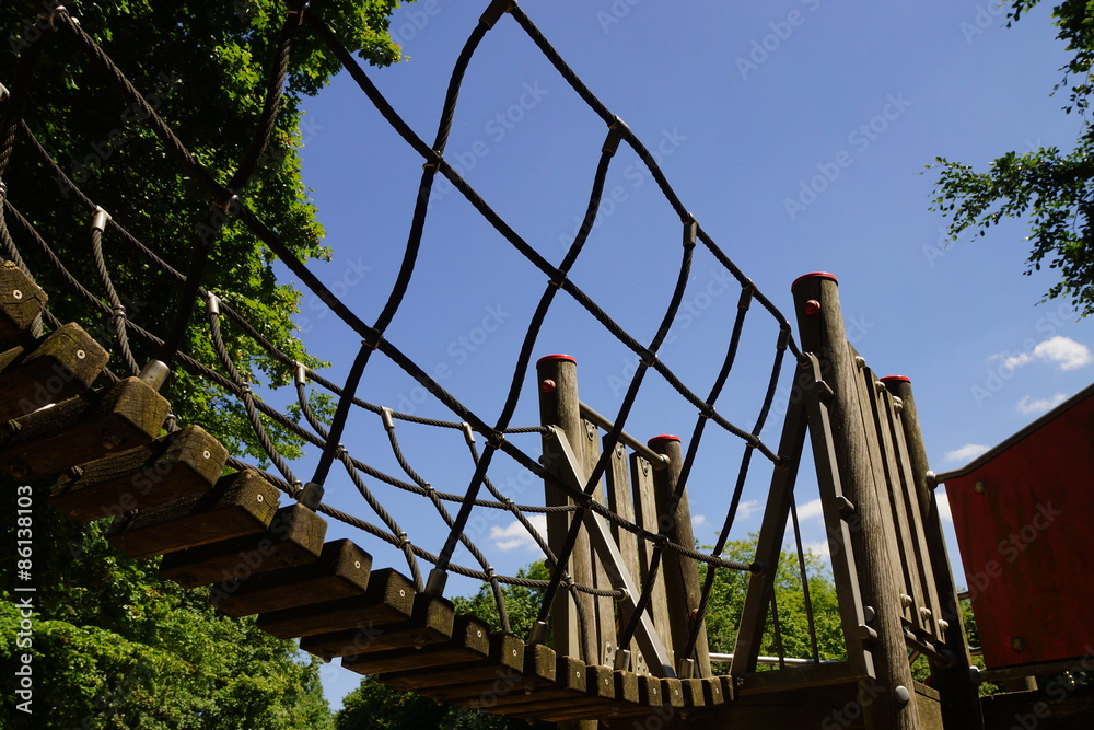 Fototapeta premium Wooden Suspension Bridge