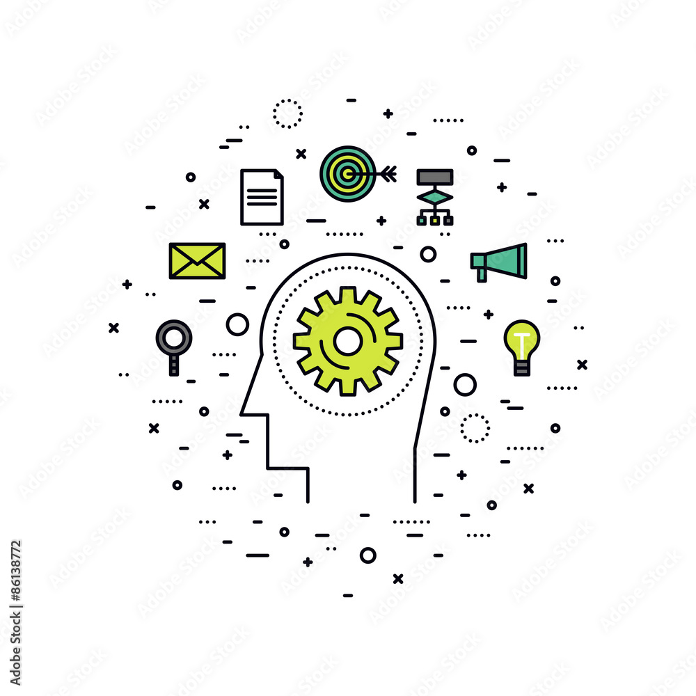 Obraz premium Personal progress line style illustration