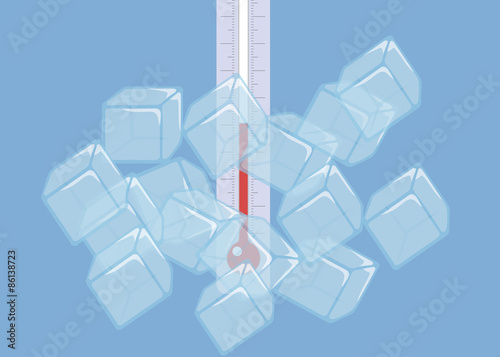 Temperature measurement, thermometer. Vector