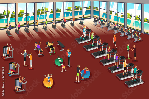 Scenes Inside a Fitness Center
