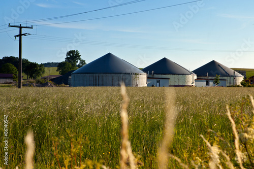Fotografie Bio gas plant in a field