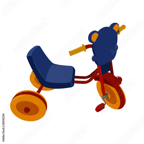 tricycle for children, illustration vector, isolated on white ba