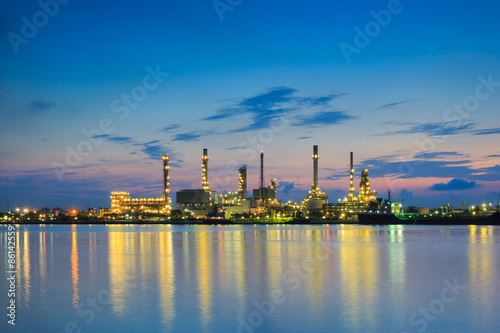 Oil refinery in sunrise