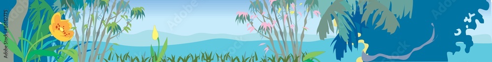 Lush rainforest thickets, deep forest, Jungle India. Vector Lush rainforest thickets, deep forest, Jungle India. Vector