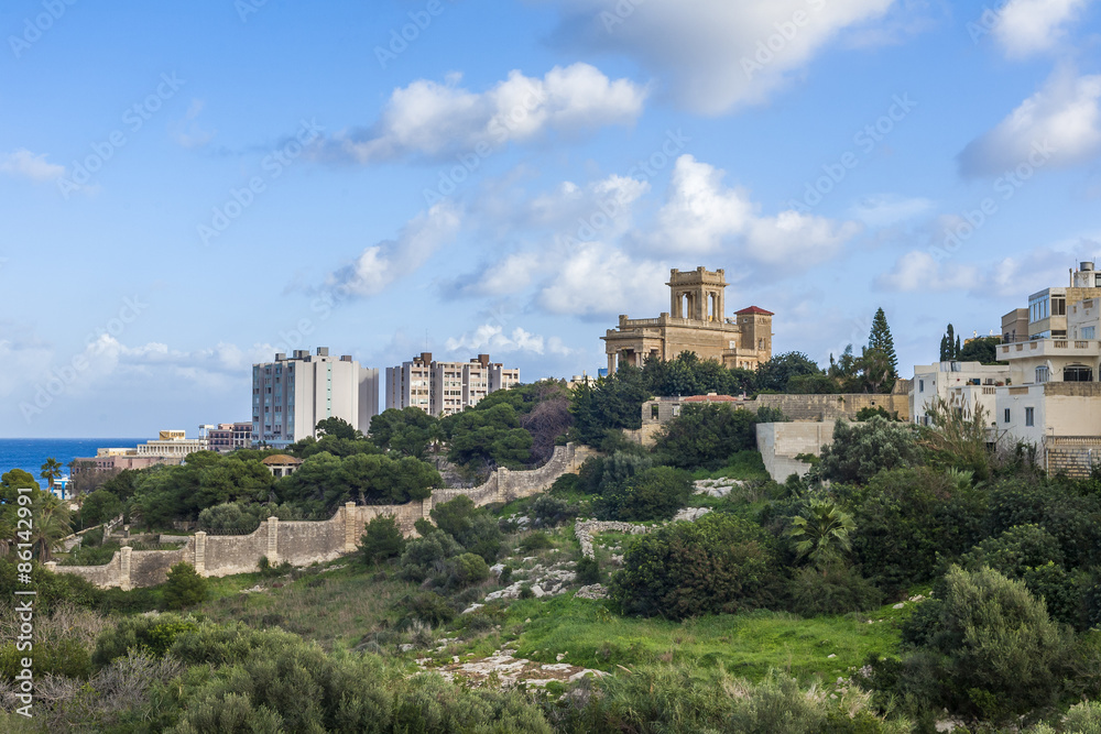 Maltese landscape with old and new architecture