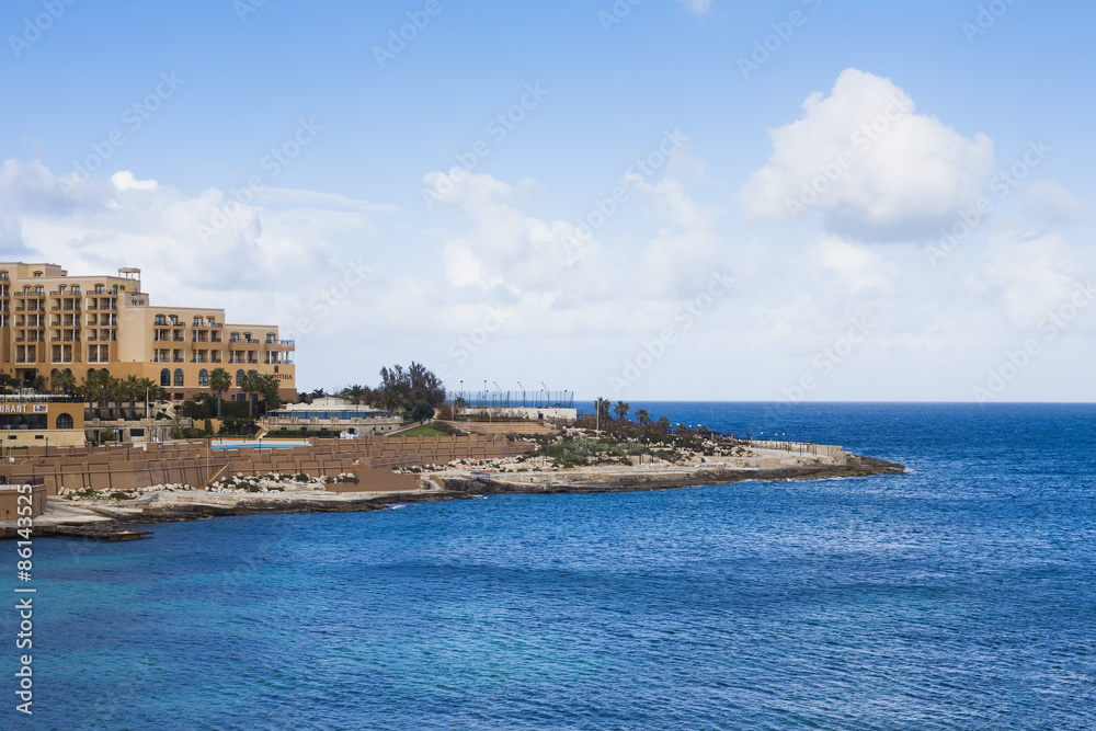Hotels on Maltese coastline