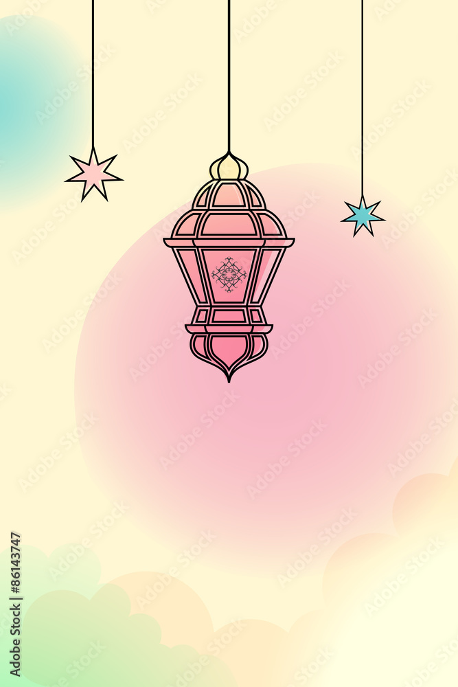 Fototapeta premium Eid Mubarak (Blessing for Eid) background