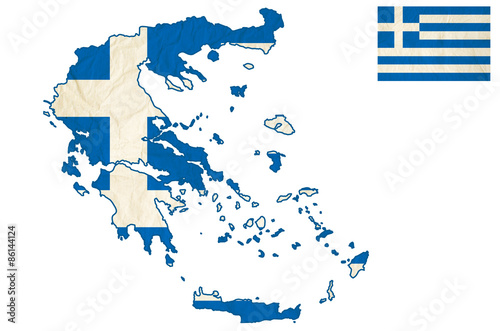 Flag of the Greece with vintage old paper