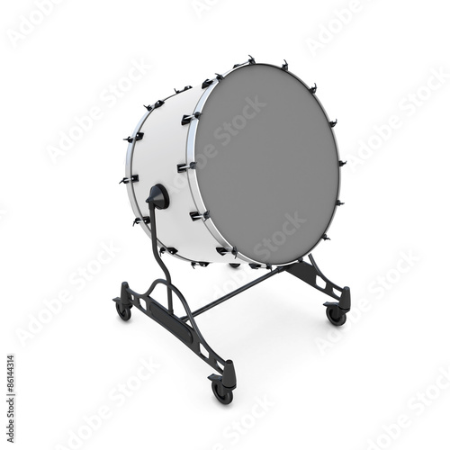 Bass drum on a white