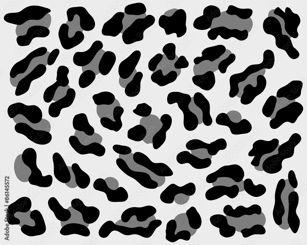 Gray print of skin of leopard, vector illustration