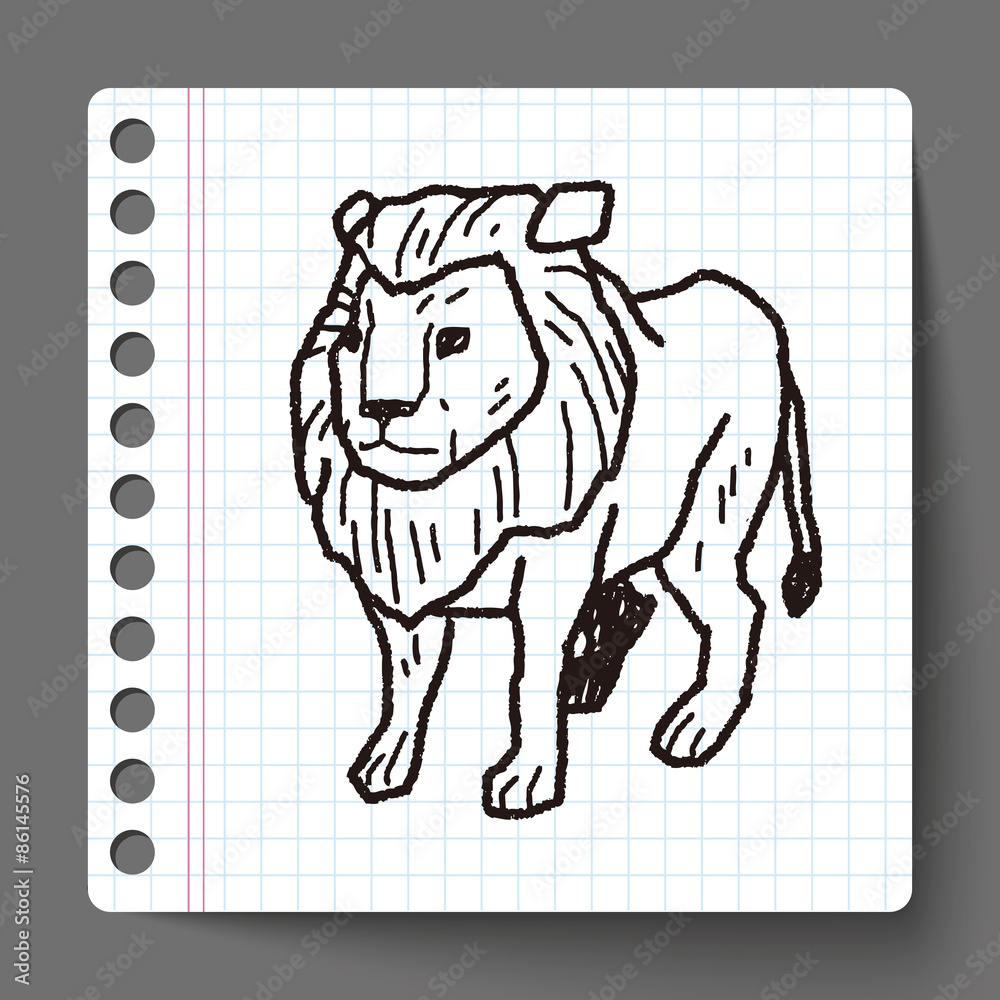 Fototapeta premium lion doodle