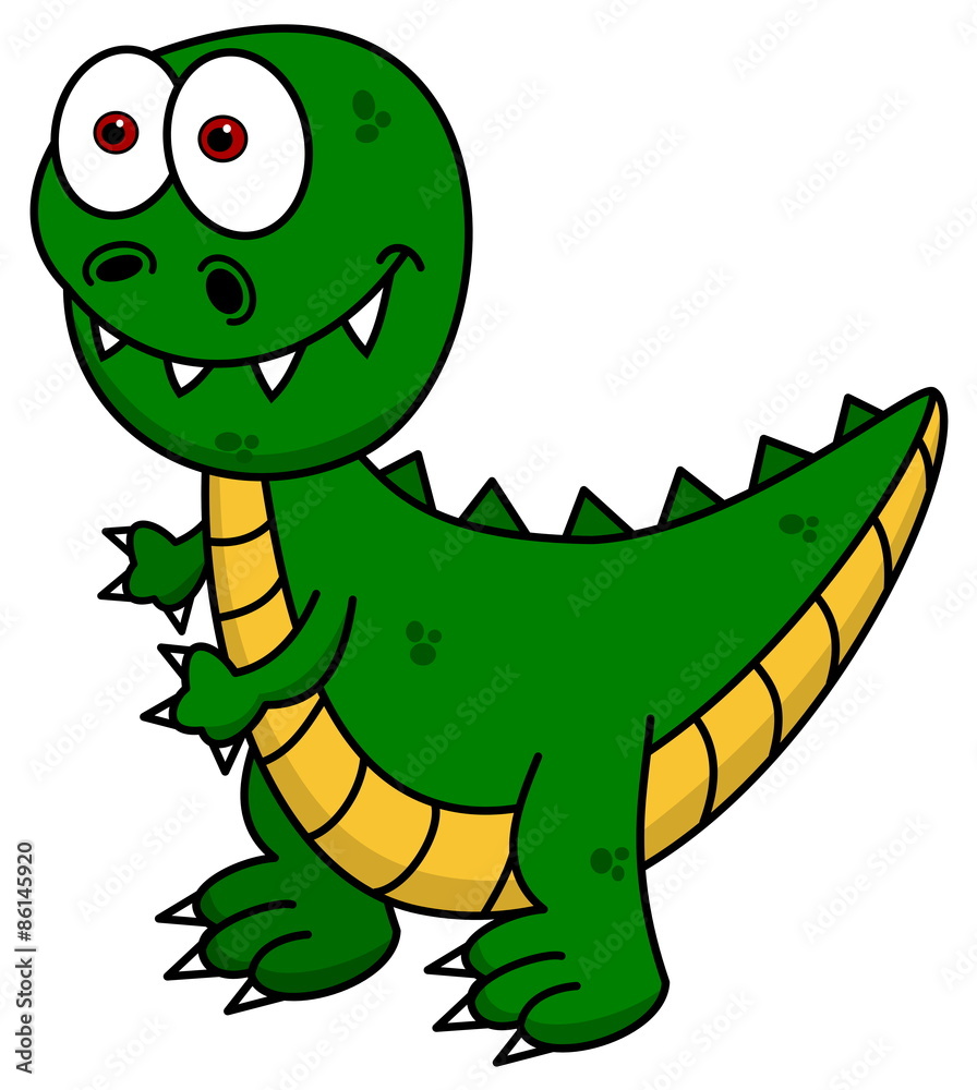 Fototapeta premium green dinosaur smiling
