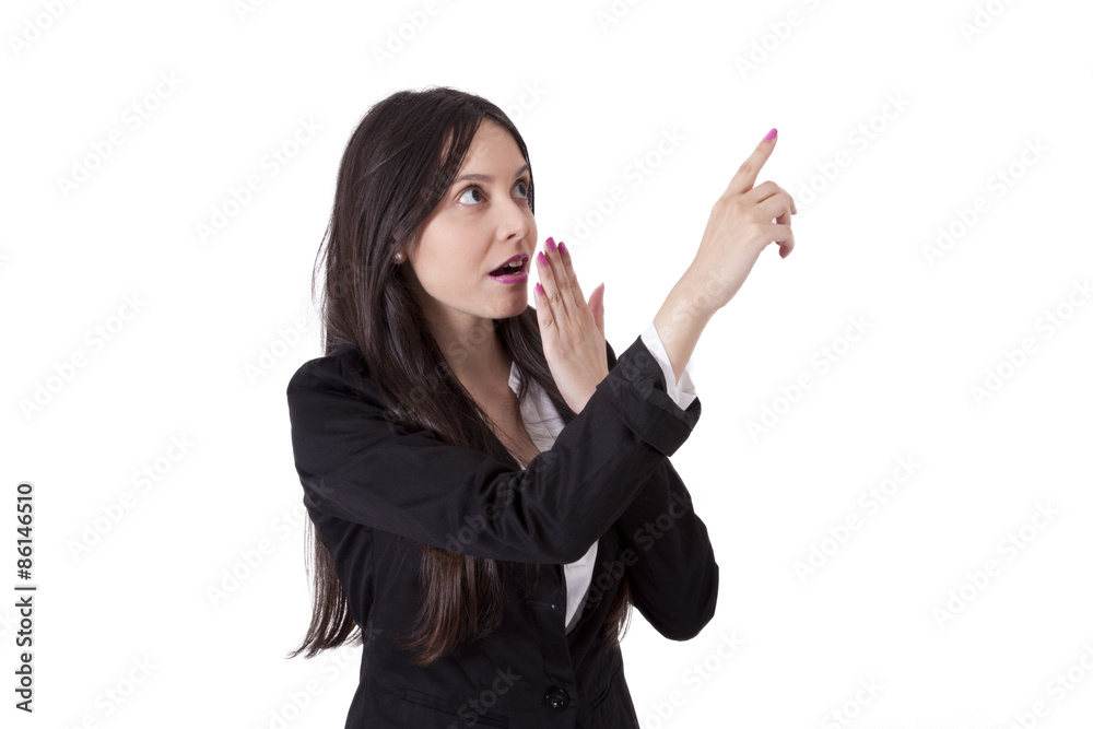 Business woman pointing
