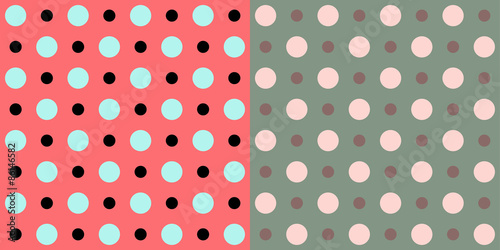 two vector patterns of polka dots