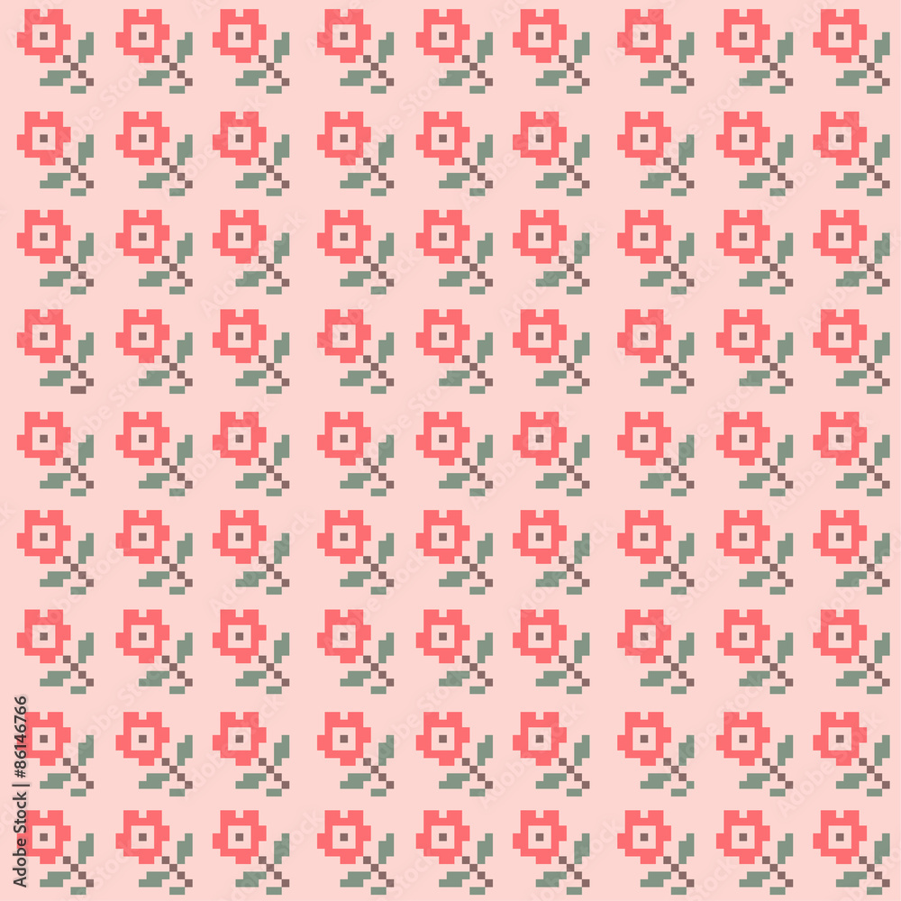 vector pattern of colorful roses