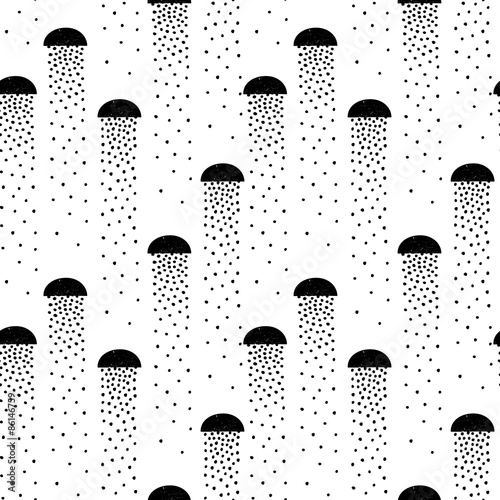 vector pattern of black and white abstract shapes