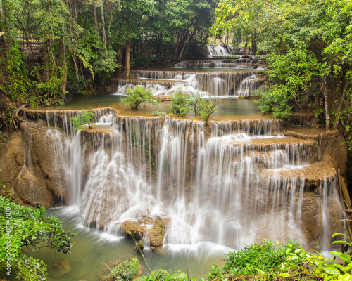 Huai Mae Khamin waterfall in deep forest  Thailand