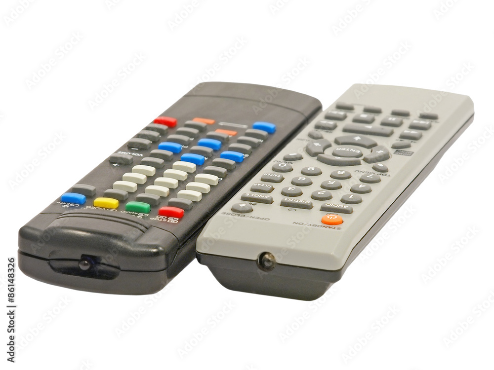 Two remote control isolated on white background. Two remote control isolated on white background.