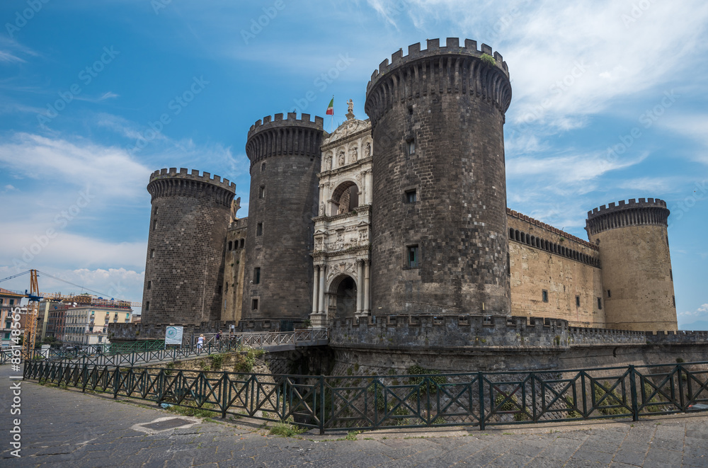 Castel Nuovo or Maschio Angioino, landmark of Naples, Italy