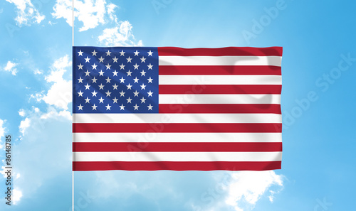 america flag on blue sky