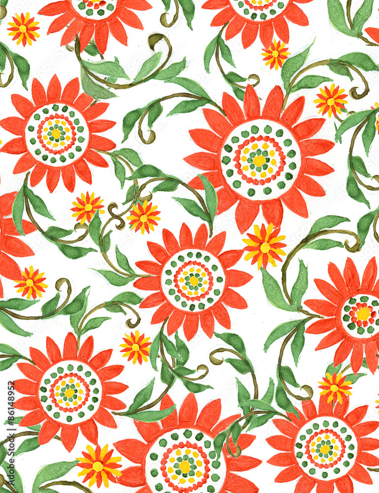 Background with national flowers.