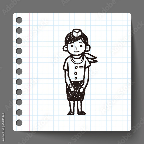 Flight Attendant doodle