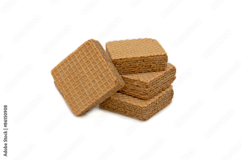chocolate wafer on white background chocolate wafer on white background