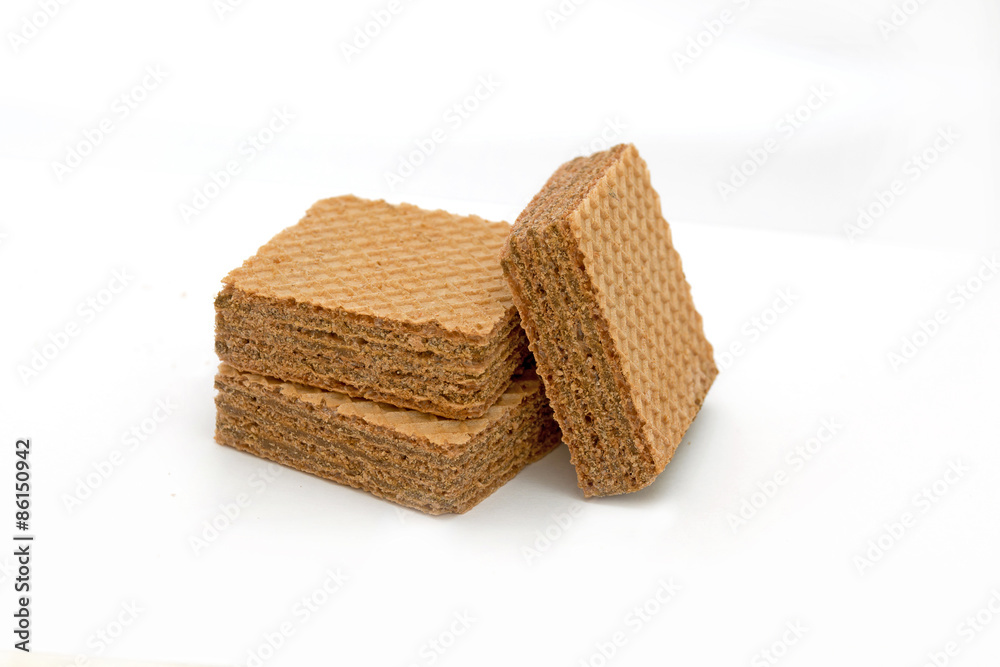 chocolate wafer on white background chocolate wafer on white background