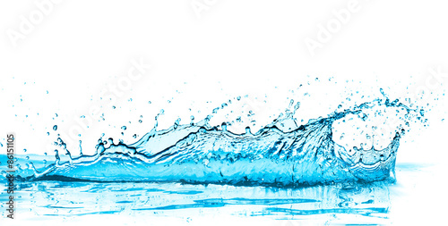 turquoise water splash isolated on white background